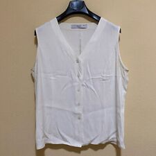 Marina Rinaldi Basic Gilet Bianco Taglia 25 Elegante Chic Casual Italiano Classy