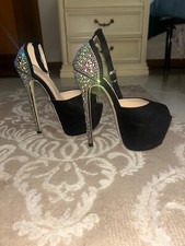scarpe con tacco 16cm con paietes laterali ,n35 ,nere ,ottime condizioni 