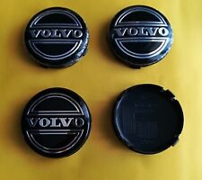 4X COPRIMOZZO TAPPI COMPATIBILI VOLVO  CAPS 64mm S40 C30 S60 V60 NERO BLACK