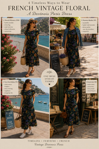 Abito vintage francese - , crepe
