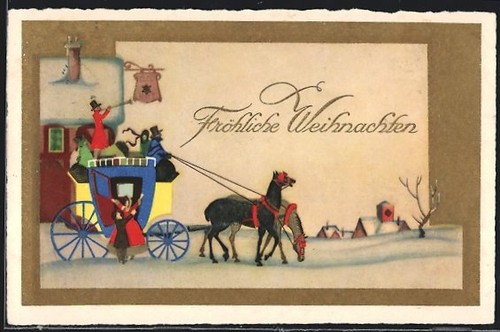 Cartolina artista diligenza - cartolina,