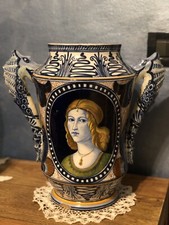 Ceramica Italiana : Faenza -  Magnifico Vaso Con Manici Melandri Focaccia