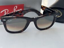 NUOVI occhiali da sole Ray-Ban RB2140 originali WAYFARER 902/51 marrone sfumato 50 mm
