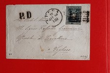 1860 busta con bollo 20 c. lucca- voghera porto dest. ann. piccolo cer. e barre