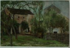 J B Klein  Zwei Landschaftsimpressionen mit Häusern Öl Malkarton signiert 1916