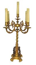 Candelabro dorato in bronzo con Putti elettrificato