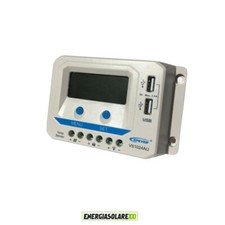 Regolatore carica PWM VS1024AU 10A 12V 24V con USB 5V