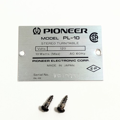 Pioneer turntable parts - pl-10,