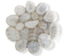 Tavolino da caffè rotondo in agata bianca centrotavola in resina per ristorante e ufficio