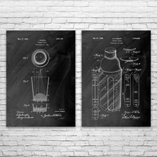 Bar Patent Wall Art Set di 2