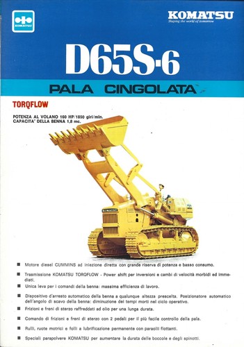 Depliant komatsu d65s - depliant, d65s-6pala