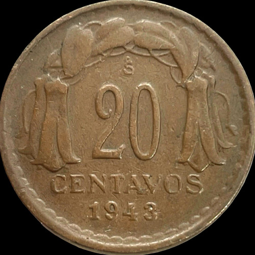 1943 cile centavos moneta - 1943,