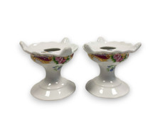 2 Portacandele in Porcellana "Limoges" Vintage Anni '70
