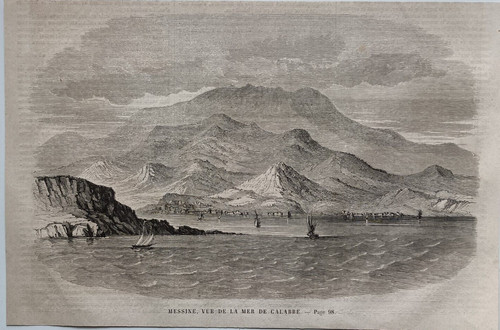 Stampa antica 1861 messina - 1861,