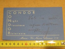 vecchio invito ingresso omaggio DISCOTECA CONDOR NIGHT RISTORANTE MAIORI Chiunzi