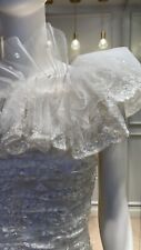 Abito sartoriale da sposa, vintage anni 80, con tulle e paillettes