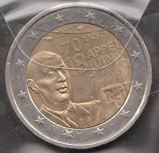 E126 Moneta Coin FRANCIA: 2 euro 2010 Commemorativo 70 Ans Appel 18 Juin FDC
