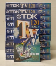 10 VIDEOCASSETTE VHS VERGINI TDK TV 120 MINUTI, 2 ORE.  NUOVE, SIGILLATE!!!