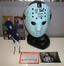 Neca Friday the 13th Jason videogame mask signed by Kane Hodder + action figure