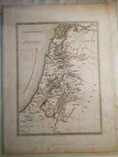 Stampa antica della Palestina G.B.Van Goor gouda 36x28cm