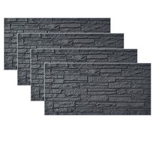 Set 4 pezzi Pannelli a muro 3D in poliuretano effetto pietra 120x60x2,5 cm