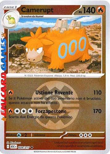 Camerupt 028 217 reverse holo - reverse,