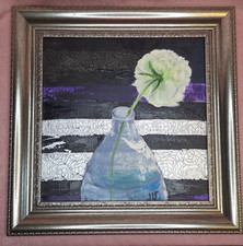 Peonia in vaso dipinto ad olio