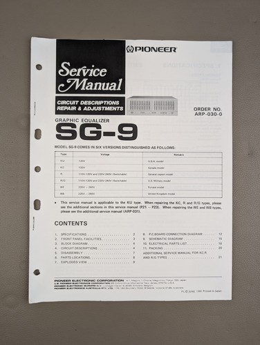 Pioneer equalizzatore - pioneer, sg-9