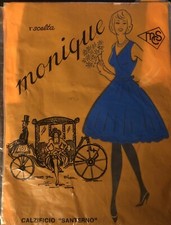 Paio di Calze Monique Vintage RHT per Reggicalze Sexy Mis. 10 Col. Nero