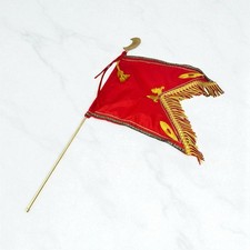 Bandiera Lancia Alabarda Argento Legno Orientale Scena Presepe 59 Cm