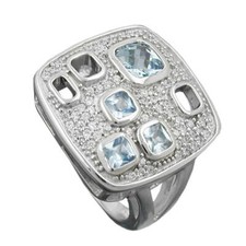 Anello donna zirconi acqua