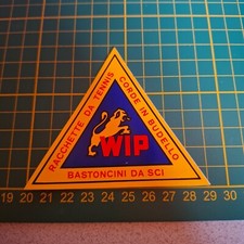 adesivo vintage STICKER kleber wip racchette tennis e bastoncini sci