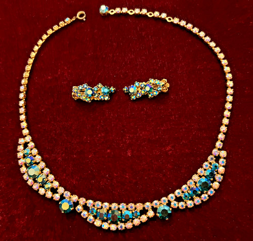 Collana orecchini cocktail - e,
