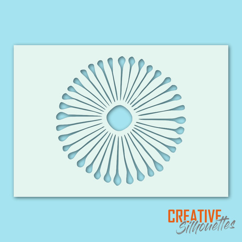 Stencil bohemien flower dente - flower,
