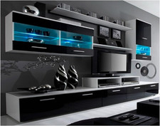- Mobili Soggiorno - 194 X 250 X 42 Cm - Sistema Di Illuminazione a LED - Modell