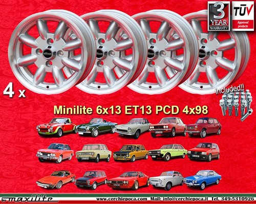 Cerchi dadi fiat minilite - 4, cerchi+dadi