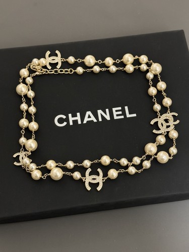 Collana lunga chanel oro - collana,