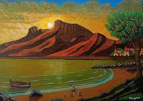 Sicilia dipinto paesaggio - sicilia,