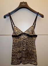 ROBERTO CAVALLI - TOP LINGERIE CANOTTA TIGRATA   NUDE / MARRONE TG. 40
