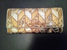 Portafoglio Prada  MIU MIU in pelle esotiche esotica oro argento panna