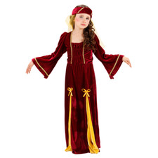 COSTUME VESTITO ABITO TRAVESTIMENTO CARNEVALE BAMBINA PRINCIPESSA MEDIEVALE - 2M