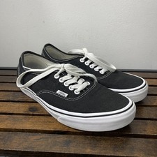 Scarpe da skateboard Vans autentiche nere bianche in tela UK 7 unisex