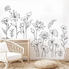 Large White And Black Flowers
