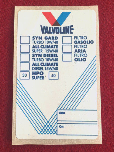 Valvoline etichetta adesiva - valvoline,