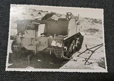 FOTO D'EPOCA 2 GUERRA MONDIALE REGIO ESERCITO CARRO ARMATO INGLESE DISTRUTTO 