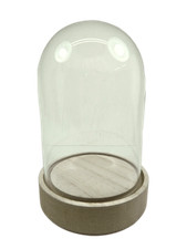 Campana in Vetro Completa di Base Cm 7x12h - Cupola Vuota Pastori Presepe