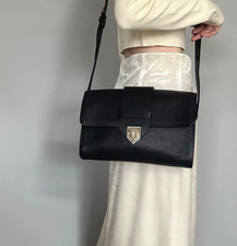 Borsa Saint Laurent Cassandra YSL borsa a tracolla pelle nero oro autentica