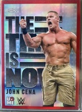 WWE 2025 Topps Chrome John Cena  5/5 Time Is Now Red Refractor TIN 21