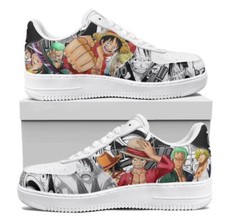 One Piece Demon Slayer anime sneaker scarpe per il tempo libero scarpe sportive lacci scarpa PU