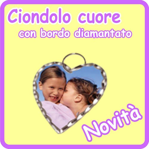 Ciondolo cuore diamantato - cuore,
